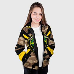 Куртка с капюшоном женская Войска связи, цвет: 3D-черный — фото 2
