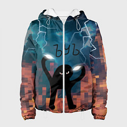 Куртка с капюшоном женская ЪУЪ Молнии, цвет: 3D-белый