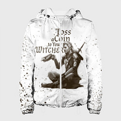 Куртка с капюшоном женская ВЕДЬМАКУ ЗАПЛАТИТЕ, цвет: 3D-белый