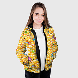 Куртка с капюшоном женская Смайлики Emoji, цвет: 3D-черный — фото 2