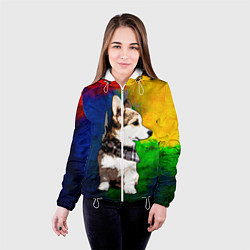 Куртка с капюшоном женская Корги, цвет: 3D-белый — фото 2