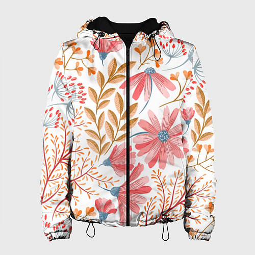Женская куртка Цветы / 3D-Черный – фото 1