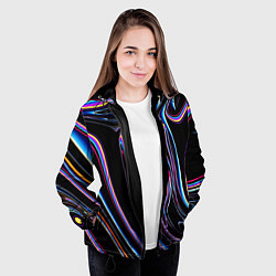 Куртка с капюшоном женская Отражение, цвет: 3D-черный — фото 2