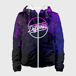 Куртка с капюшоном женская Deftones Neon logo, цвет: 3D-белый