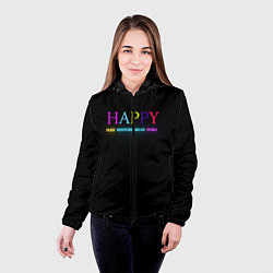 Куртка с капюшоном женская HAPPY, цвет: 3D-черный — фото 2