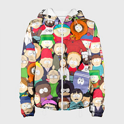 Куртка с капюшоном женская South Park персонажи, цвет: 3D-белый