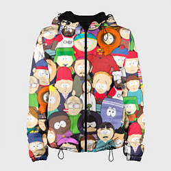 Куртка с капюшоном женская South Park персонажи, цвет: 3D-черный