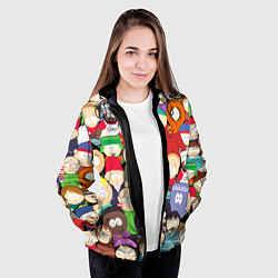 Куртка с капюшоном женская South Park персонажи, цвет: 3D-черный — фото 2