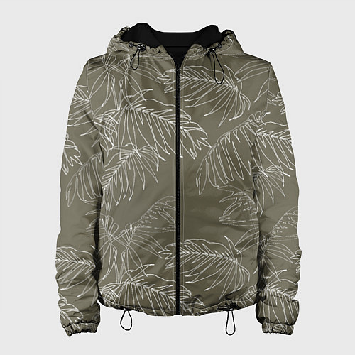 Женская куртка Листья пальмы / 3D-Черный – фото 1