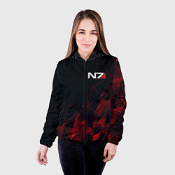 Куртка с капюшоном женская MASS EFFECT N7, цвет: 3D-черный — фото 2
