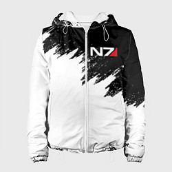 Куртка с капюшоном женская MASS EFFECT N7, цвет: 3D-белый