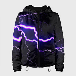 Куртка с капюшоном женская УДАР МОЛНИИ, цвет: 3D-черный
