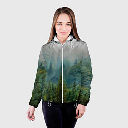 Куртка с капюшоном женская Лес, цвет: 3D-белый — фото 2