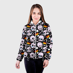 Куртка с капюшоном женская Undertale, цвет: 3D-белый — фото 2