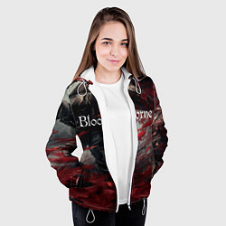 Куртка с капюшоном женская Bloodborne, цвет: 3D-белый — фото 2