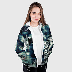 Куртка с капюшоном женская Космос, цвет: 3D-белый — фото 2