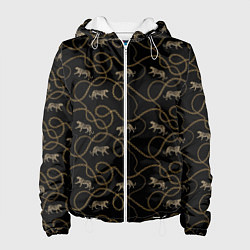 Куртка с капюшоном женская Versace Леопарды и цепи, цвет: 3D-белый