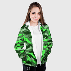 Куртка с капюшоном женская CAMOUFLAGE GREEN, цвет: 3D-белый — фото 2