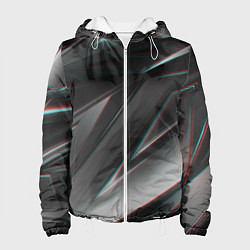 Куртка с капюшоном женская GEOMETRY STRIPES GLITCH, цвет: 3D-белый