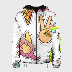 Куртка с капюшоном женская Emoji, цвет: 3D-черный