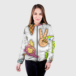 Куртка с капюшоном женская Emoji, цвет: 3D-черный — фото 2