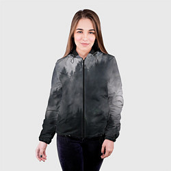 Куртка с капюшоном женская Лес, цвет: 3D-черный — фото 2
