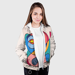 Куртка с капюшоном женская Абстракция полет фантазии, цвет: 3D-белый — фото 2