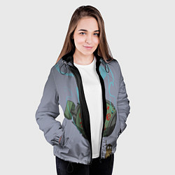 Куртка с капюшоном женская Иди от сюда ракета, цвет: 3D-черный — фото 2