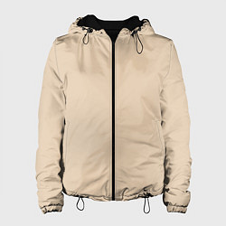 Куртка с капюшоном женская Бежевая Маска, цвет: 3D-черный
