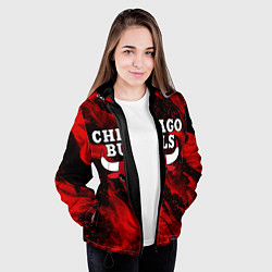 Куртка с капюшоном женская CHICAGO BULLS, цвет: 3D-черный — фото 2