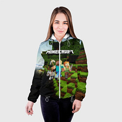 Куртка с капюшоном женская Minecraft, цвет: 3D-белый — фото 2