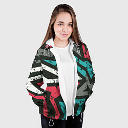Куртка с капюшоном женская Geometric Abstraction, цвет: 3D-белый — фото 2