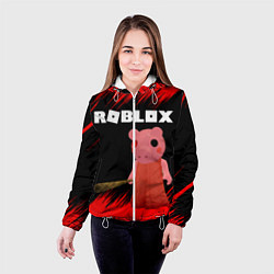 Куртка с капюшоном женская Roblox Piggy, цвет: 3D-белый — фото 2