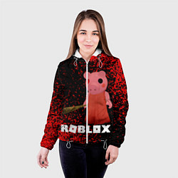 Куртка с капюшоном женская Roblox Piggy, цвет: 3D-белый — фото 2