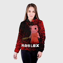 Куртка с капюшоном женская Roblox Piggy, цвет: 3D-черный — фото 2