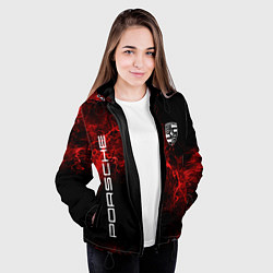 Куртка с капюшоном женская PORSCHE, цвет: 3D-черный — фото 2
