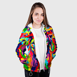 Куртка с капюшоном женская Лев Artistic Art, цвет: 3D-белый — фото 2