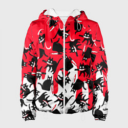 Куртка с капюшоном женская WHAT CAT, цвет: 3D-белый