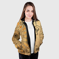 Куртка с капюшоном женская Дагестан в золоте, цвет: 3D-черный — фото 2