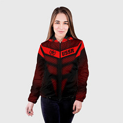 Куртка с капюшоном женская Экзоскелет СССР, цвет: 3D-черный — фото 2