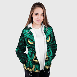 Куртка с капюшоном женская Тотемная сова, цвет: 3D-белый — фото 2