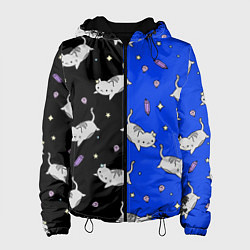 Куртка с капюшоном женская КИСЫ, цвет: 3D-черный