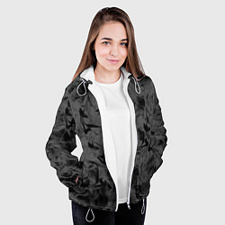 Куртка с капюшоном женская Черная дымка, цвет: 3D-белый — фото 2