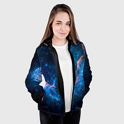 Куртка с капюшоном женская Туманность, цвет: 3D-черный — фото 2