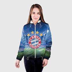 Куртка с капюшоном женская Бавария Мюнхен, цвет: 3D-белый — фото 2