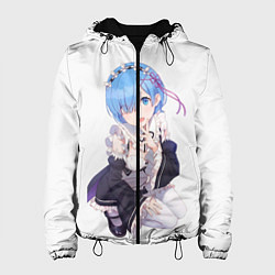 Куртка с капюшоном женская Re:Zero, цвет: 3D-черный