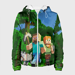 Куртка с капюшоном женская Minecraft, цвет: 3D-белый