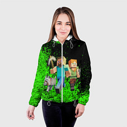 Куртка с капюшоном женская Minecraft, цвет: 3D-белый — фото 2