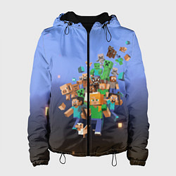 Куртка с капюшоном женская Minecraft, цвет: 3D-черный