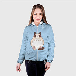 Куртка с капюшоном женская Тоторный кот, цвет: 3D-белый — фото 2